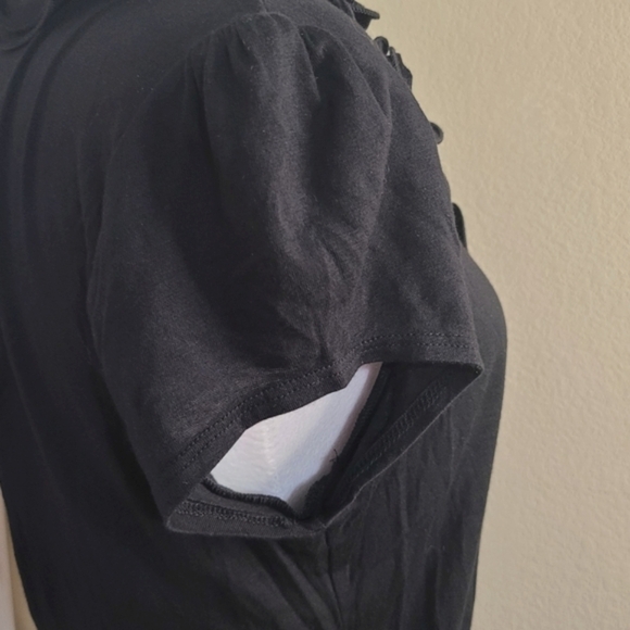 B.Wear Short Sleeve Size L Swirl Collar Blouse - Picture 5 of 13